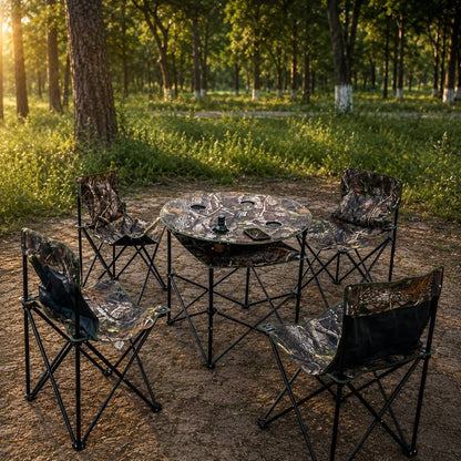 🏕️ Table de Camping avec 4 Chaises