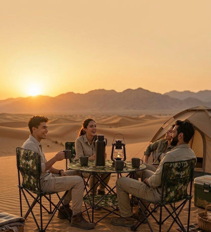 🏕️ Table de Camping avec 4 Chaises
